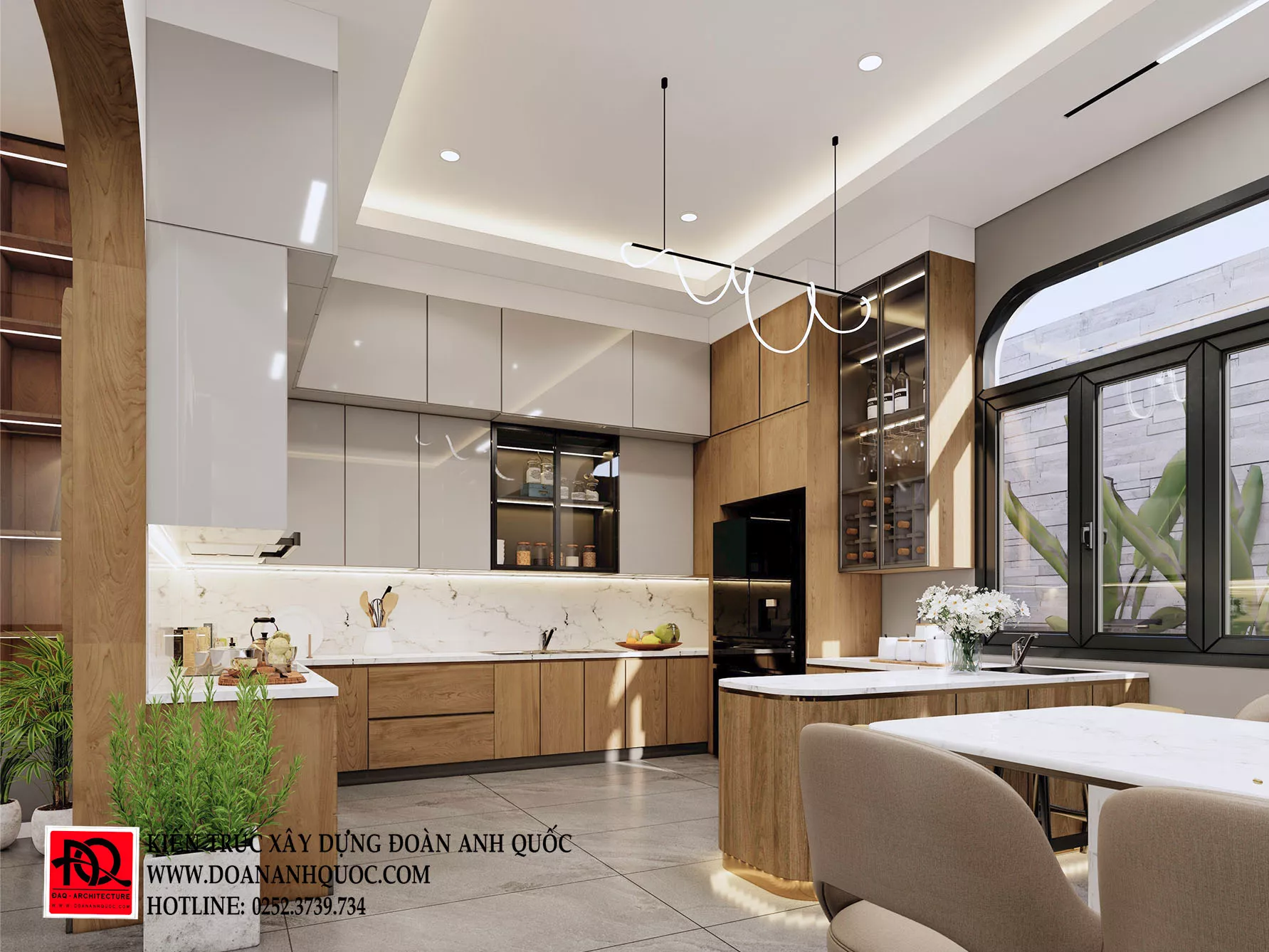 Thiết kế thi công nhà phố hiện đại 3 tầng 9x8m tại Phú Tài Phan Thiết
